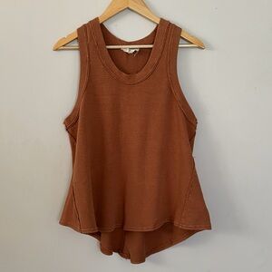 Dress up (L) rust brown boho knit tank top